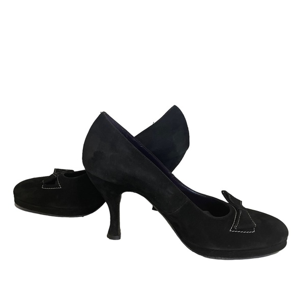 Couture Donald J Pliner Women’s Dame Black Suede Heels With Bow Size 8.5 - Picture 2 of 11